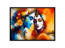 Krishna and Radha in Abstract Aart/Canvas Art