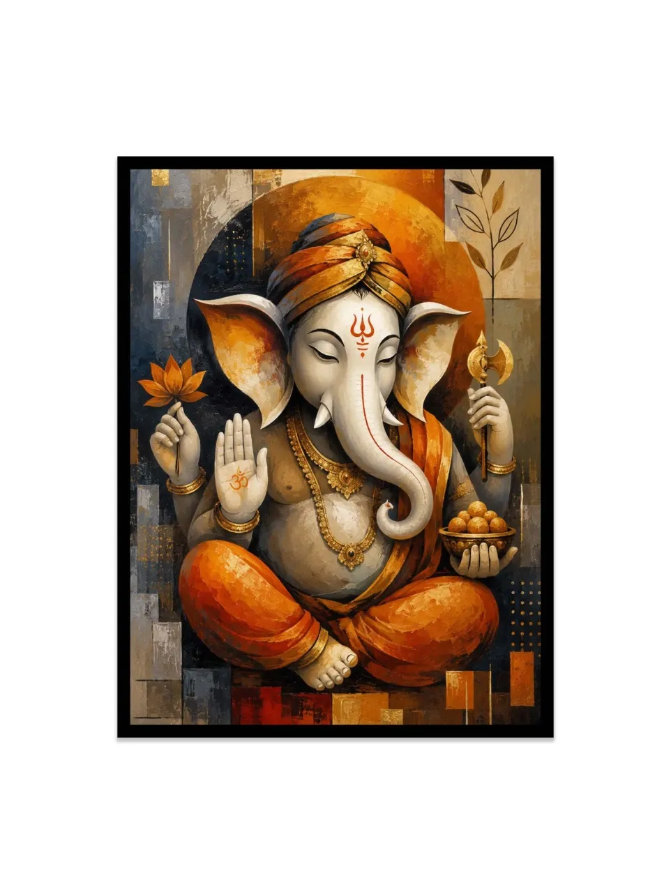 Ganesha in Modern Spiritual Abstraction/Canvas Art