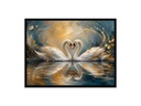 Romantic Swans in Golden Mist/Canvas Print