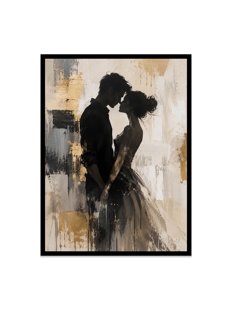 Romantic Embrace in Abstract Hues/Canvas Print (12x16, No Frame)