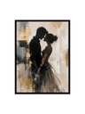Romantic Embrace in Abstract Hues/Canvas Art
