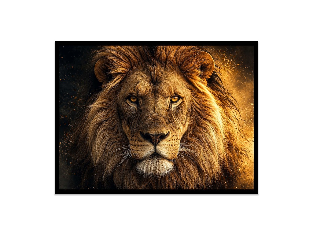 Majestic Lion in Dramatic/Canvas Print (12x16, No Frame)