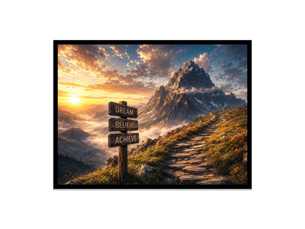 Success Mountain Path/Canvas Print (12x16, No Frame)