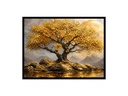 Golden Tree On Rocky Island
