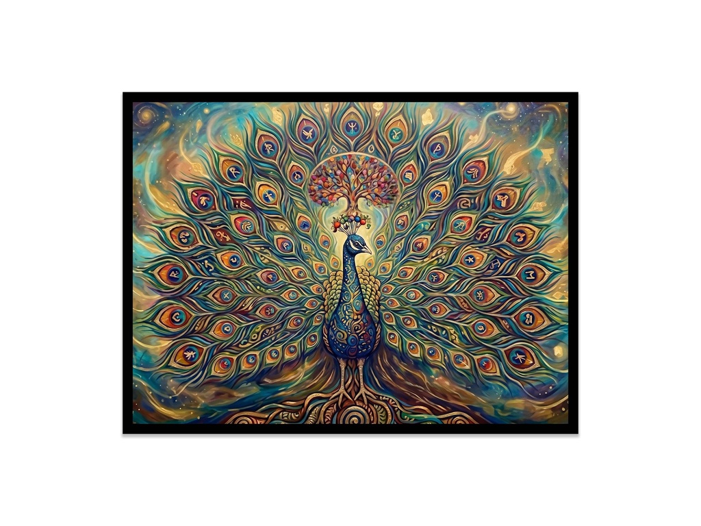 Majestic Peacock Wall Art /Canvas Print (12x16, No Frame)