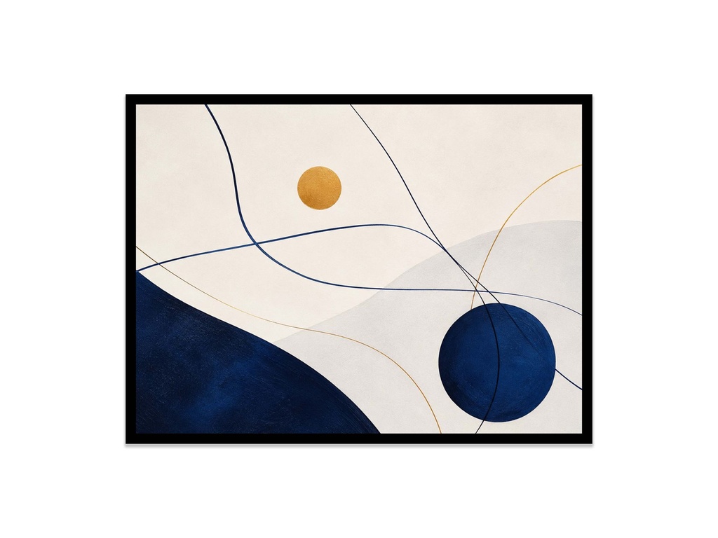 Abstract Elegance in Navy and Gold/Canvas Art
