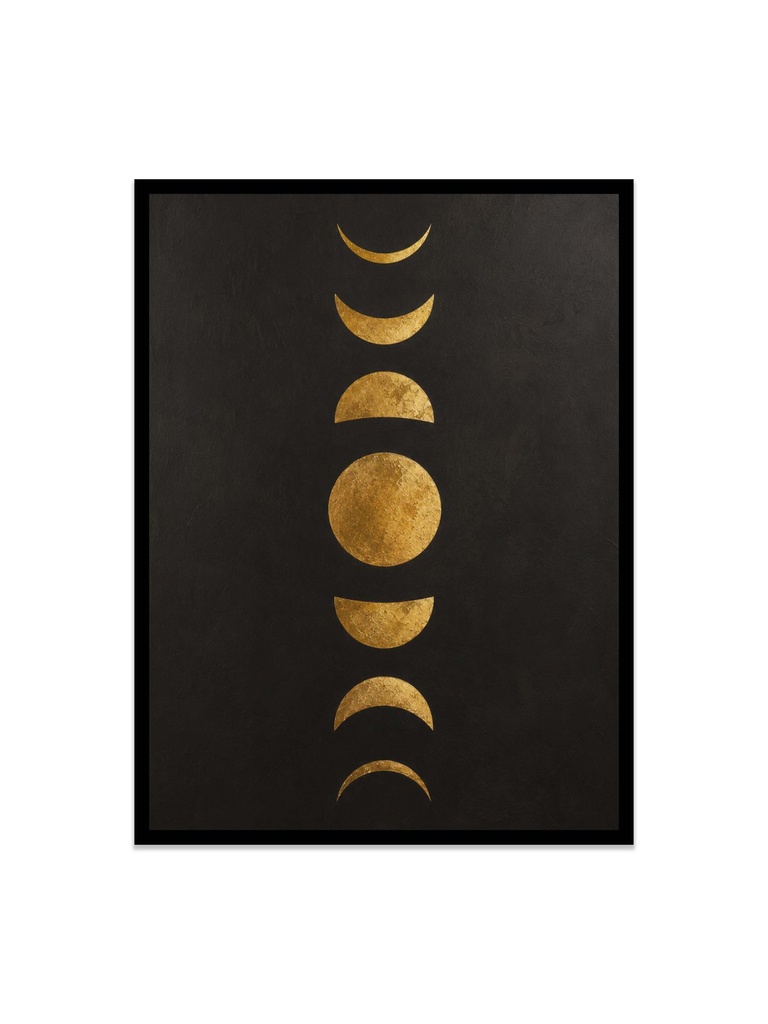 Golden Moons on Dark textured / Canvas Print (12x16, No Frame)