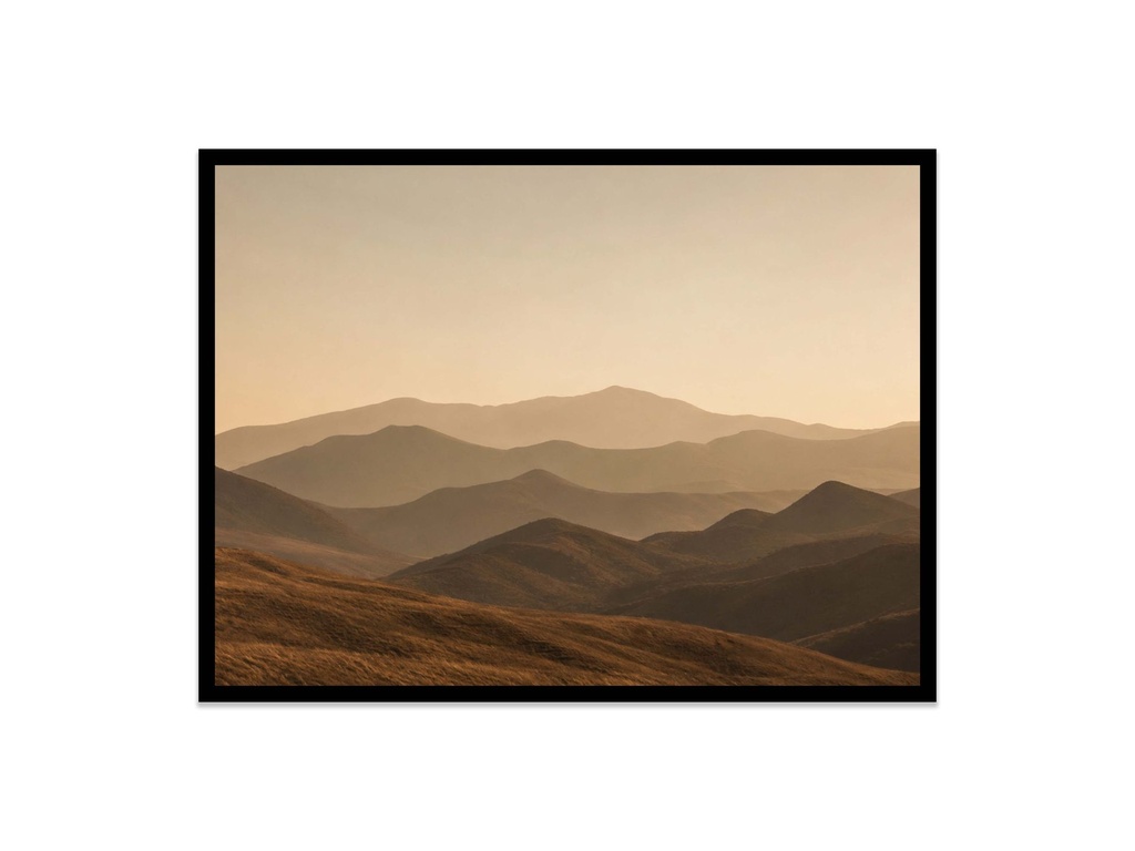 Serene Mountain Ridgelines in Soft Haze/Canvas Print (12x16, No Frame)