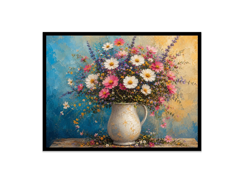 Wildflower Bouquet in Rustic Vase (12x16, No Frame)