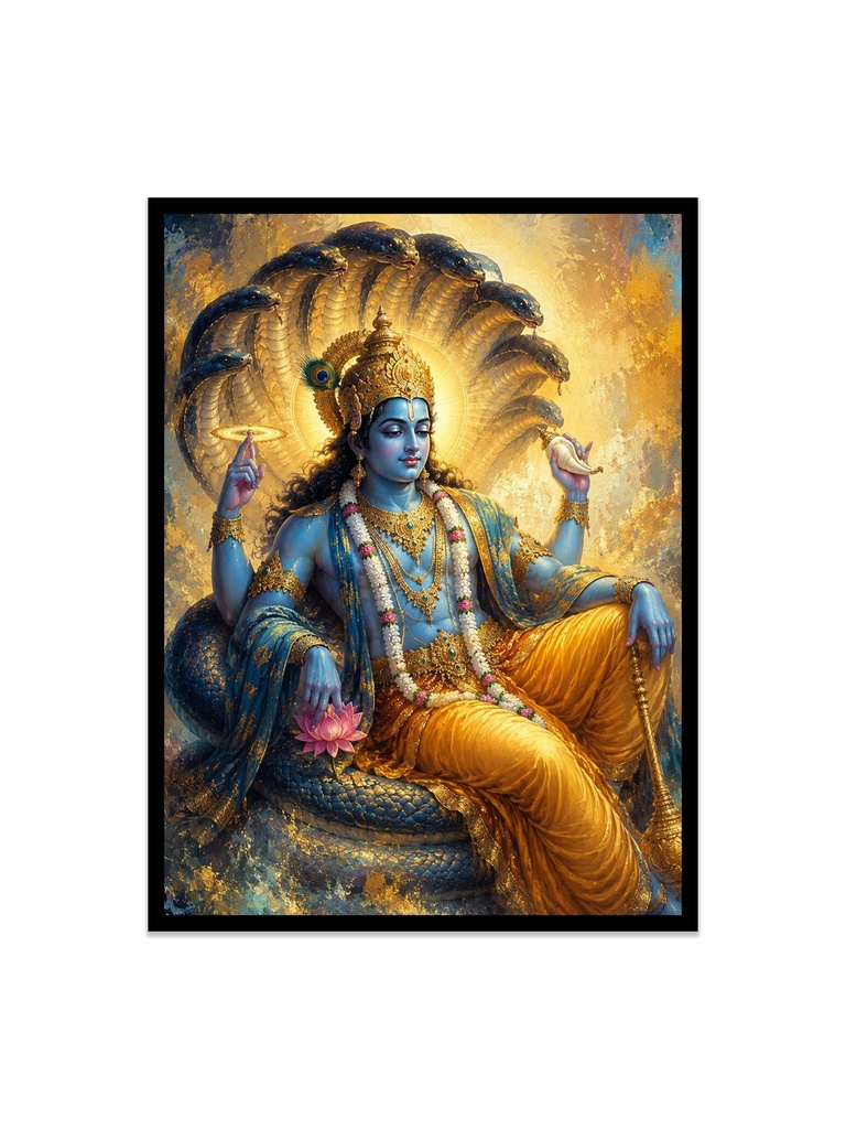 Vishnu's Eternal Glow / Canvas Print (12x16, No Frame)