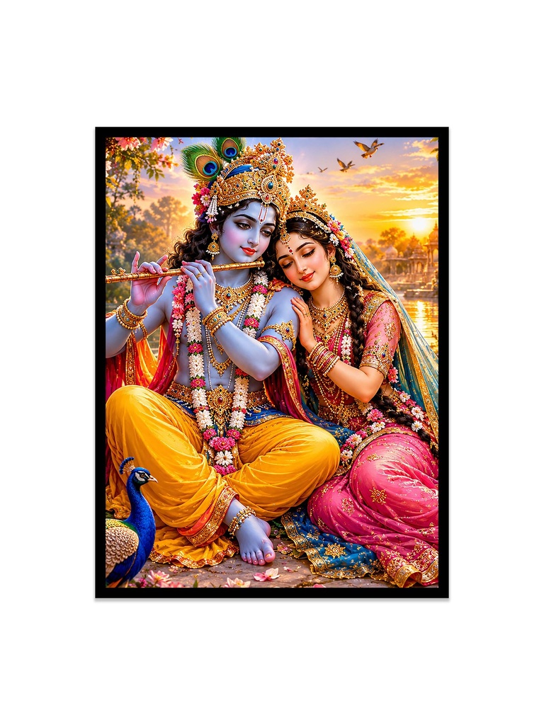 Divine Harmony of Radha Krishna / Canvas Print