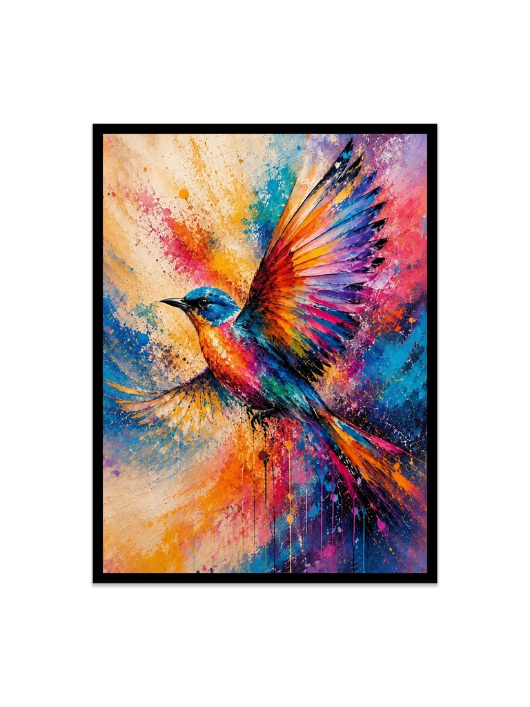 Vibrant Bird Splash/Canvas Art